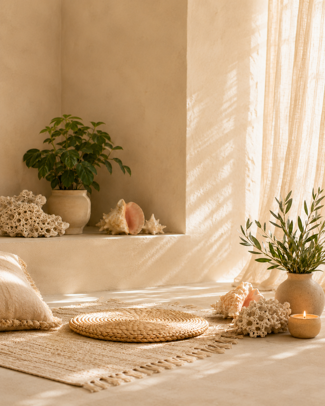 Soft linen surface suggesting integration